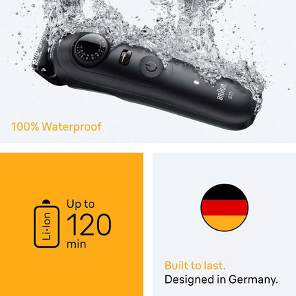 Barttrimmer mit 4 Aufsätzen, wasserdicht, 120 Min. Laufzeit