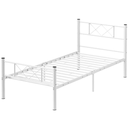 Rám postele ocelový pro matraci 200x90cm, bílá, výška 88cm