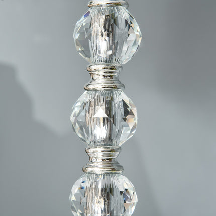 Křišťálová stolní lampa s USB, dotykovým senzorem, E27, bílá/stříbrná