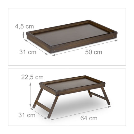 Bed tray bamboo dark brown