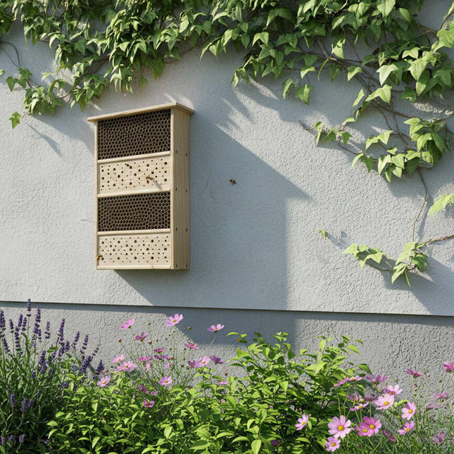 Bee Hotel for Wild Bees – Large Wooden Insect House