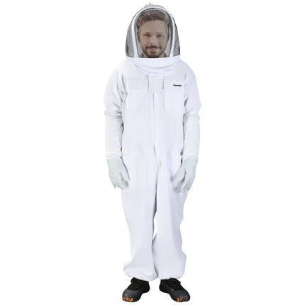 Bavlněný včelařský oblek s kuklou a rukavicemi, unisex, XXXL