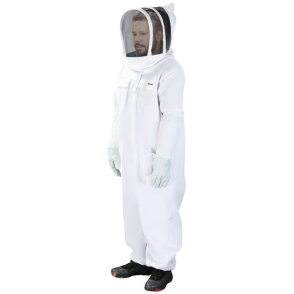 Bavlněný včelařský oblek s kuklou a rukavicemi, unisex, XXXL