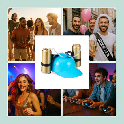 Pivní helma – party doplněk pro pití bez rukou