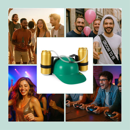 Pivní helma – party doplněk pro pití bez rukou