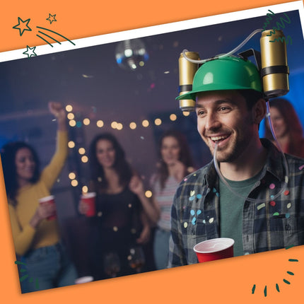 Pivní helma – party doplněk pro pití bez rukou