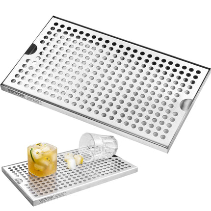 Beer Drip Tray, 304 Stainless Steel, 12x7 in, Non-Slip