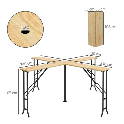 Skládací pivní stůl pro 20 osob, 105 cm, nosnost 120 kg