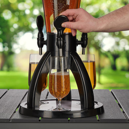 Beer Tower Dispenser, 4L, 3 Taps, Portable Party Use