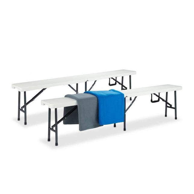 Beer bench white Set of 2