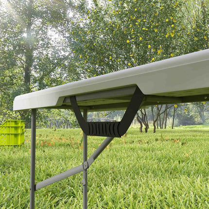 Folding beer tent bench, 2-person, weatherproof, metal legs