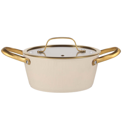 Béžový hrnec 20 cm, 2.4 L, keramický nepřilnavý povrch