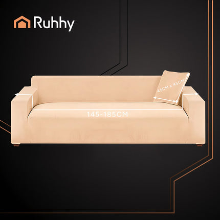 Beige Sofa Cover, 145-185cm, Stretch Fabric
