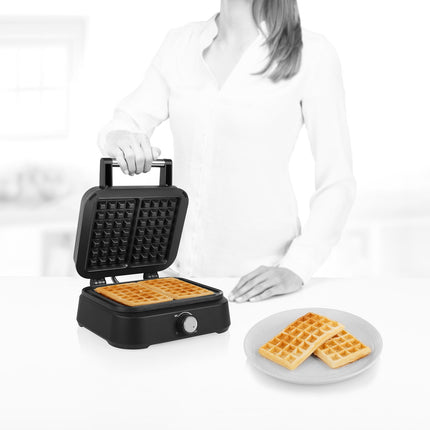 Vaflovač na belgické vafle DeLuxe, klavírově černá