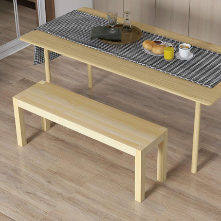 2-seater dining bench in pine, 120x33x45 cm, capacity 240 kg