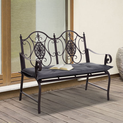 Tmavě šedé sedáky na zahradní lavici, měkký polyester, 120x54x5 Cm