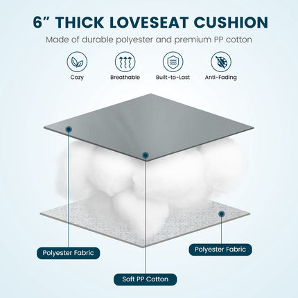 Bench Cushion, Tufted Indoor Outdoor, 52 x 19.5 x 6