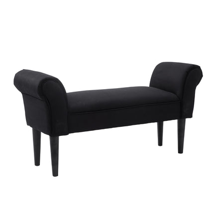 Černá čalouněná lavice do ložnice - MDF a pěna, 102x31x51 cm