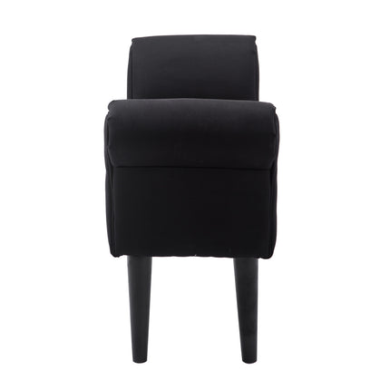 Černá čalouněná lavice do ložnice - MDF a pěna, 102x31x51 cm