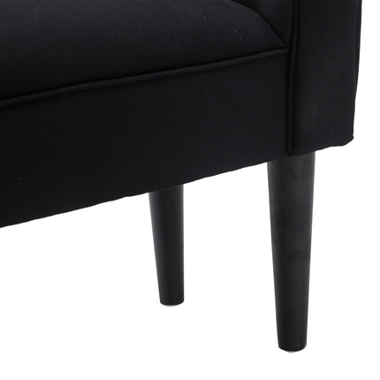 Černá čalouněná lavice do ložnice - MDF a pěna, 102x31x51 cm