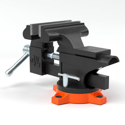 Bench Vise, 4.5 in Jaws, 240 Swivel Base, Anvil