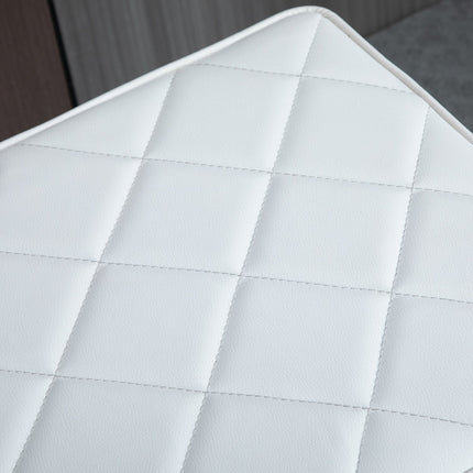 Lavice z umělé kůže bílo-zlatá – 120x43x42 cm