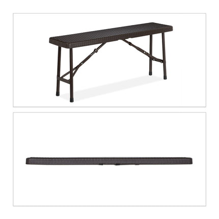Bench set with 2 benches for brown beer