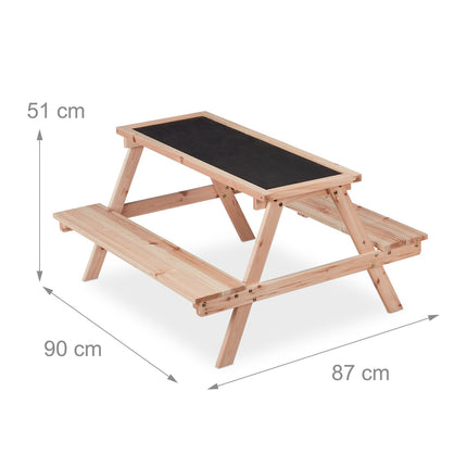 Bench table for children with chalkboard