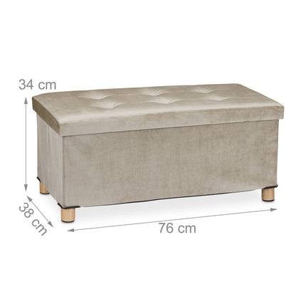 Bench with velvet cover and wooden feet