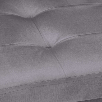 Bench with velvet cover and wooden feet