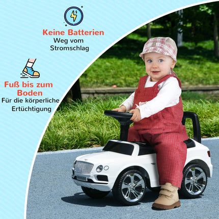 White ride-on car for children - Horn & tip Protection, 18m+