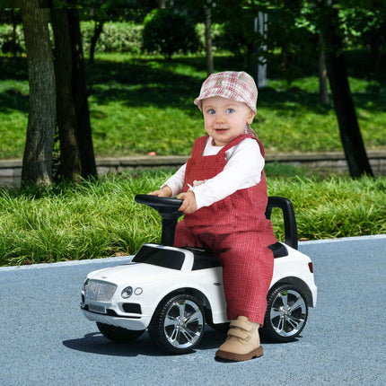 White ride-on car for children - Horn & tip Protection, 18m+