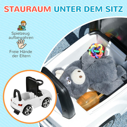 White ride-on car for children - Horn & tip Protection, 18m+
