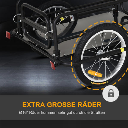 Bicycle Cargo Trailer, Steel Frame, 40 kg Capacity, Black