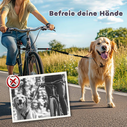 Vodítko pro psa na kolo, snadná montáž i demontáž, černá