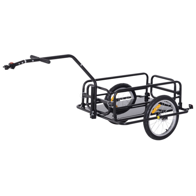 Nákladní vozík za kolo, nosnost 40 kg, skládací, černá