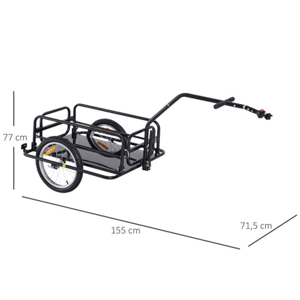 Nákladní vozík za kolo, nosnost 40 kg, skládací, černá