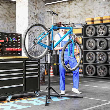 Bicycle repair stand, foldable & 360° rotatable for all bicycles