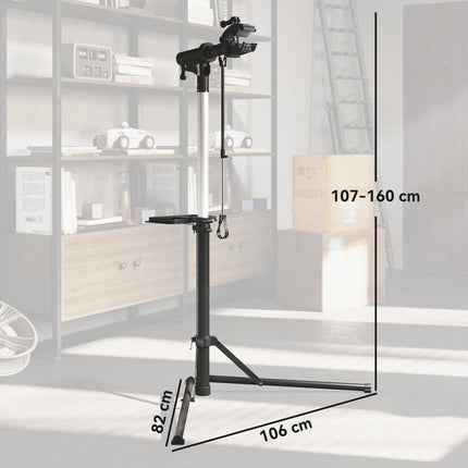 Bicycle repair stand, foldable & 360° rotatable for all bicycles