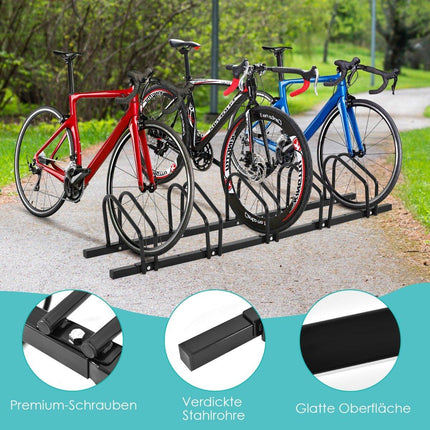 Fahrradständer, Bodenständer, Ständer mit 5 Fahrradstellplätzen, schwarz