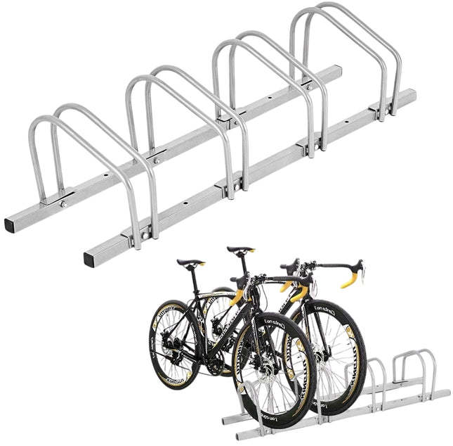 Bike Rack for 4 Bikes – Steel, Weatherproof, Floor Mount