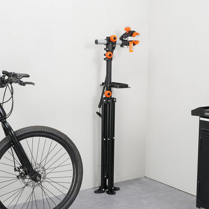 Bike Repair Stand, 80 lb Capacity, Foldable With Tool Tray