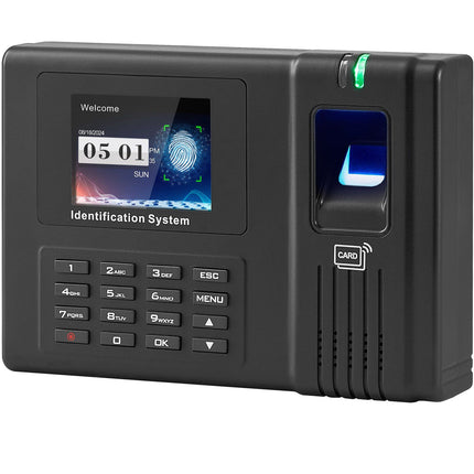 Biometric Time Clock, Fingerprint RFID PIN, USB, 5 Cards