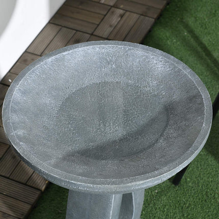 Ptačí koupel a krmítko, vzhled kamene, šedá, 51 cm do zahrady