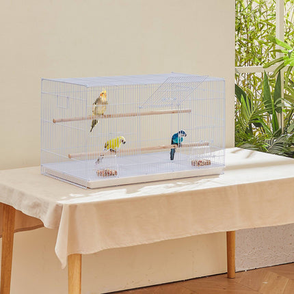 Bird Cage 30 x 18 x 18 in, Carbon Steel, 2 Perches, 2 Cups