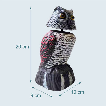 Plašič ptáků, maketa sovy s pohyblivou hlavou, 20 cm