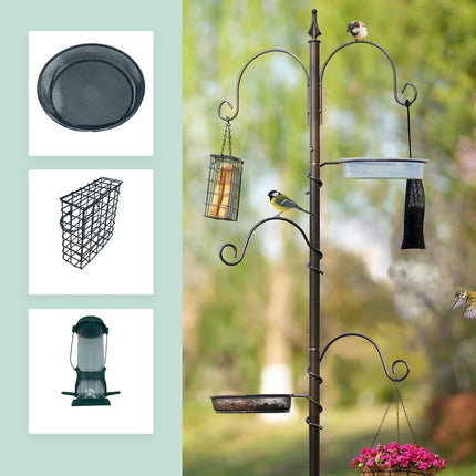 Vogelfutterstation – 6-in-1 Futterspender aus Stahl