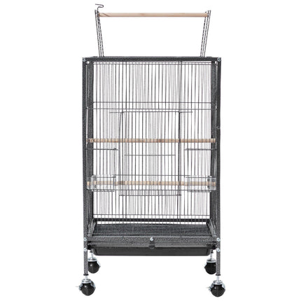 Bird Flight Cage 18x18x30 in, Open Top, Rolling Tray