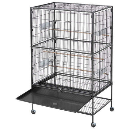 Bird Flight Cage 800 x 520 x 1320 mm, Flat Top, Casters