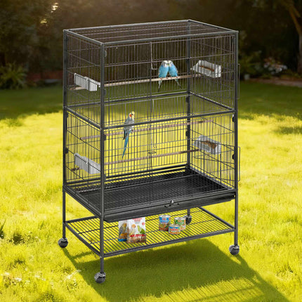 Bird Flight Cage 800 x 520 x 1320 mm, Flat Top, Casters